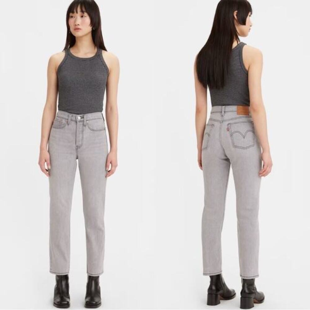 NEW LEVI’S PREMIUM WEDGIE STRAIGHT GREY DENIM JEANS SZ 26x28 NEW WITH TAGS